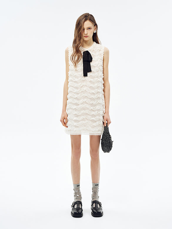 Bi-color Tie Sleeveless Dress