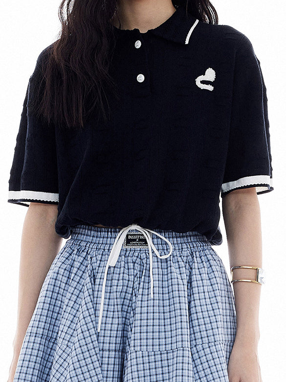 Bi-color Line Polo-Knit