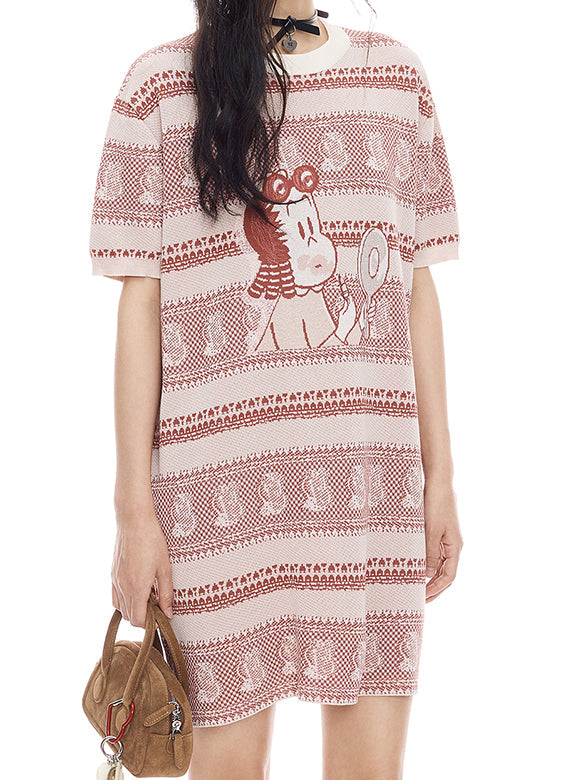 Sequins & Embroidery Knit Dress