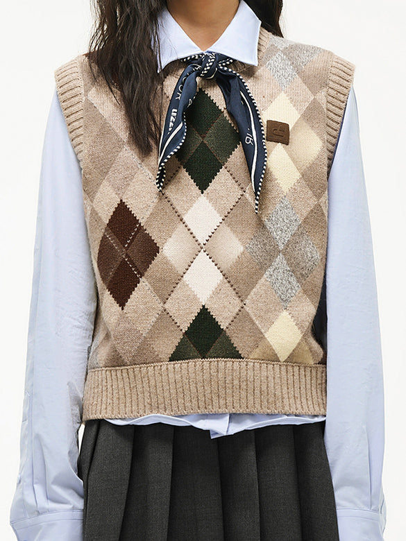 Argyle Knit Vest
