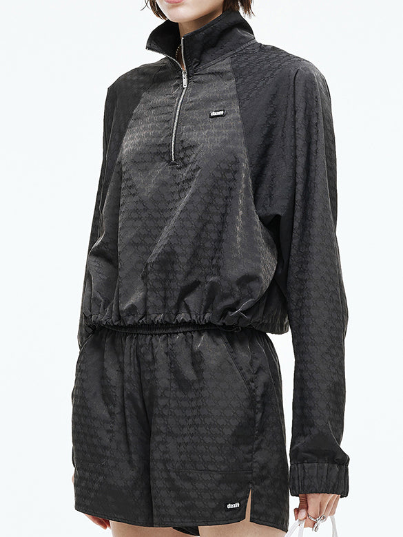 Monogram Pattern Zipper Blouson