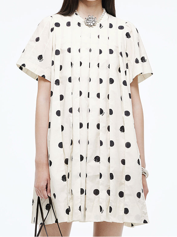Polka Dot Pleats Dress