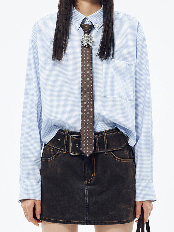 Tie Plaid Shirt