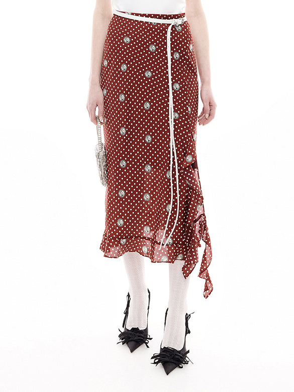 Printed Satin Skirt
