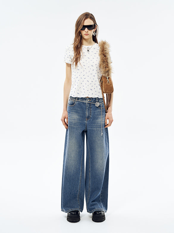 Switching Design Denim Pants