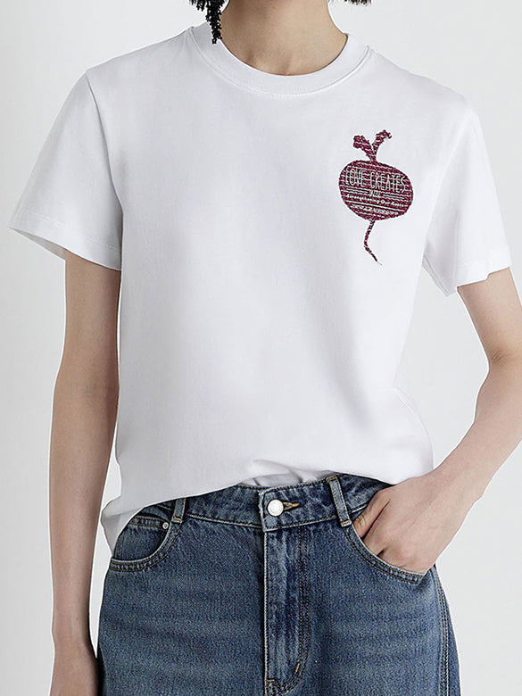 Embroidery One-point T-shirt