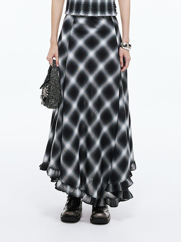 Plaid Flare Skirt