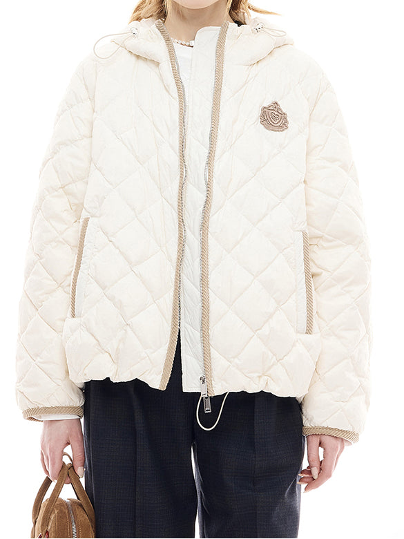 Corduroy Piping Monogram Down Jacket