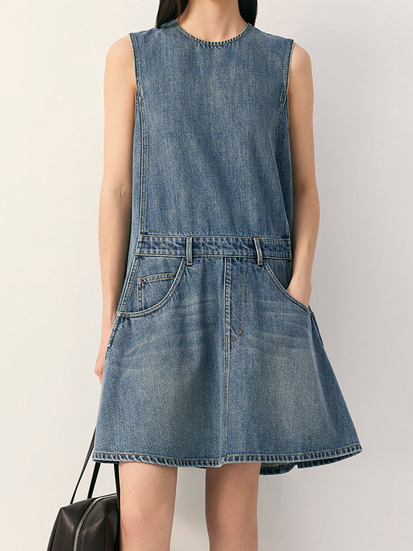 Sleeveless Denim Dress