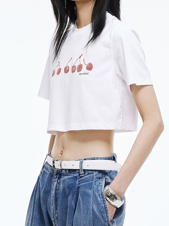 Cherry Printed Short T-shirt