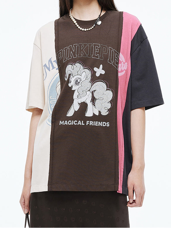 Bi-color Switch Design T-shirt