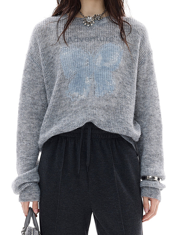 Butterfly Design Beads Knit