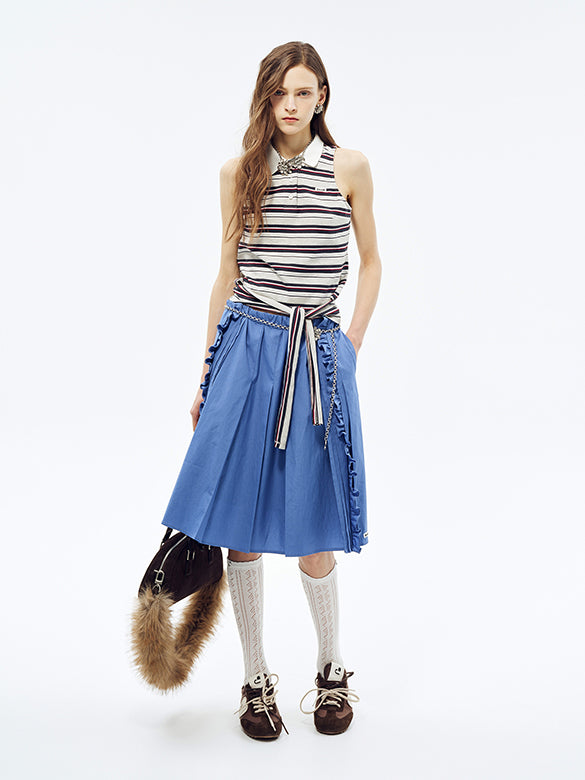 Sleeveless Polo Top