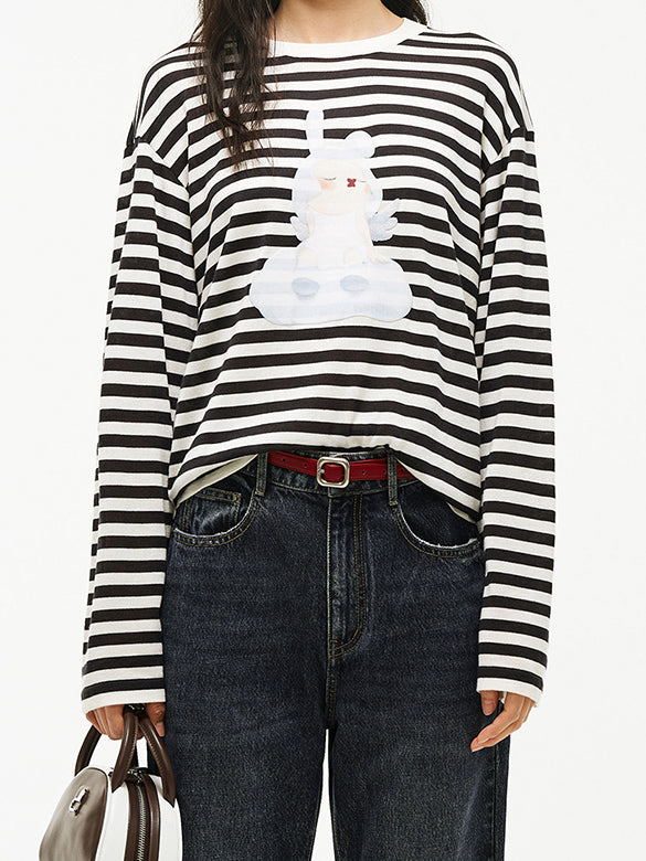 Printed Beads Stripe Knit