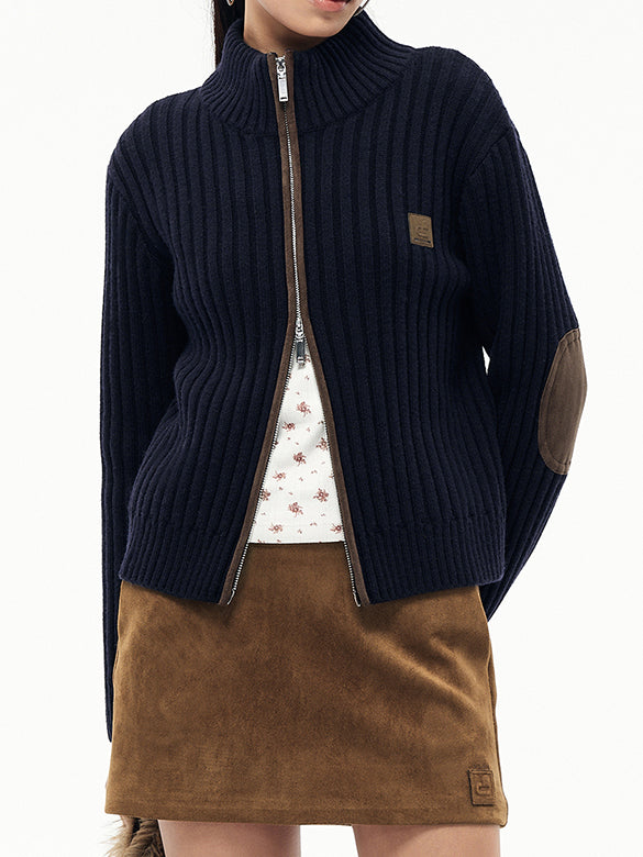 Piping Zipper Knit
