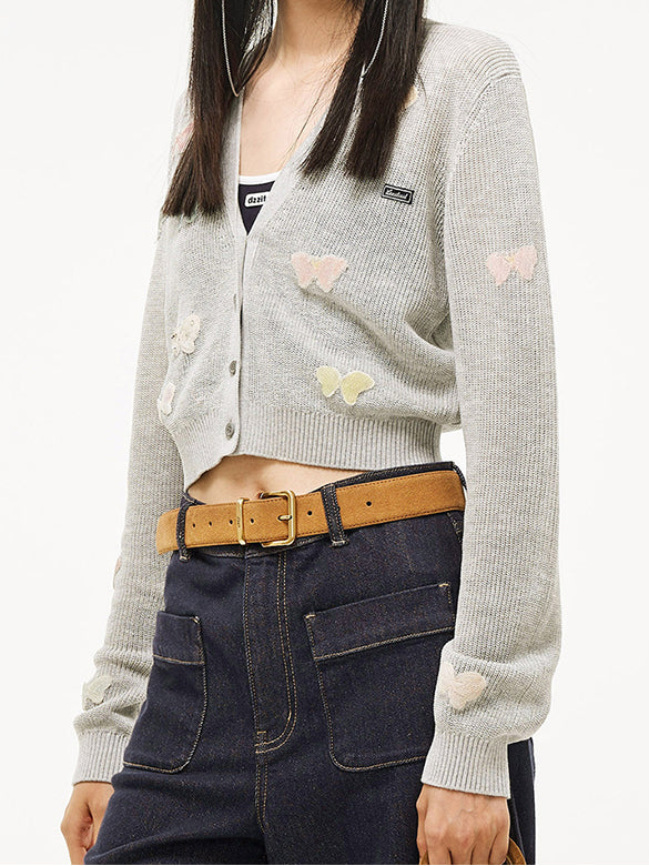 Butterfly Embroidery Knit Cardigan