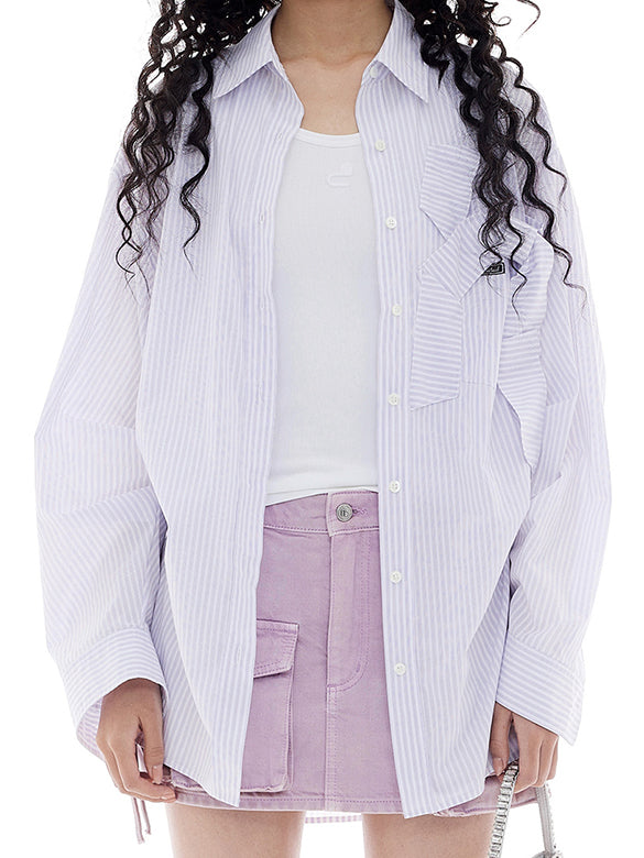 Ribbon Tuck Stripe Shirt
