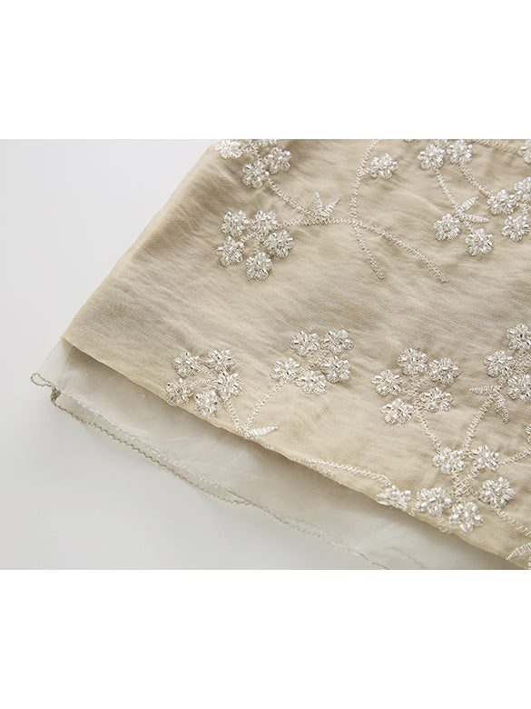 Beads Flower Layered Dress