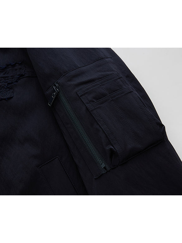 Sweat Hoodie Layered Blouson