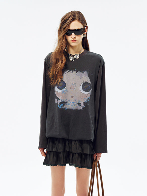 Hem Frill Combination Dress