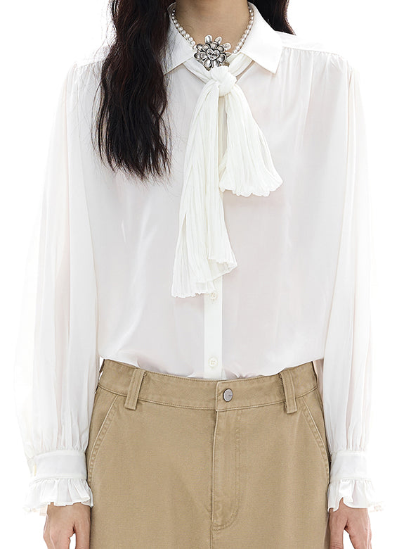 Bow-tie Gather Blouse