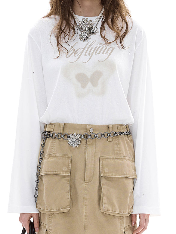 Butterfly Design Long Sleeves T-shirt