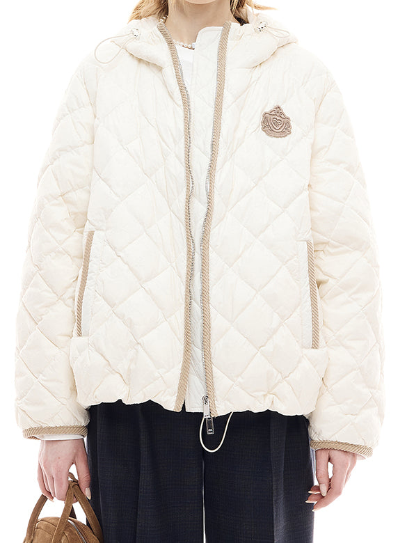 Corduroy Piping Monogram Down Jacket