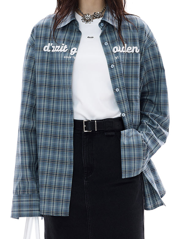 Embroidery Plaid Shirt