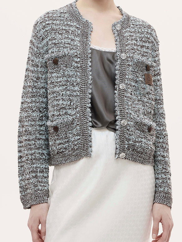 Marbled Color Knit Cardigan