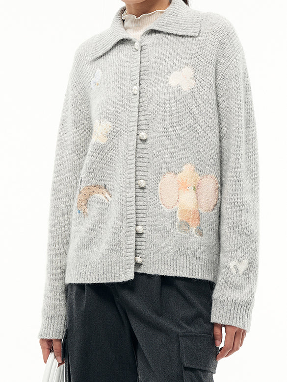 Character Design Knit Cardigan