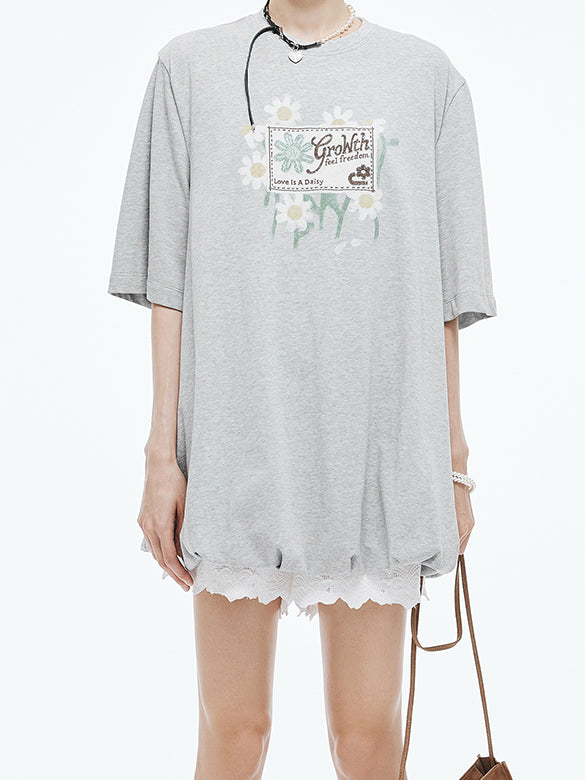 Printed Embroidery Balloon T-shirt