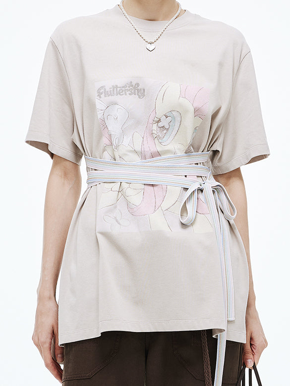 Ribbon Code Printed T-shirt