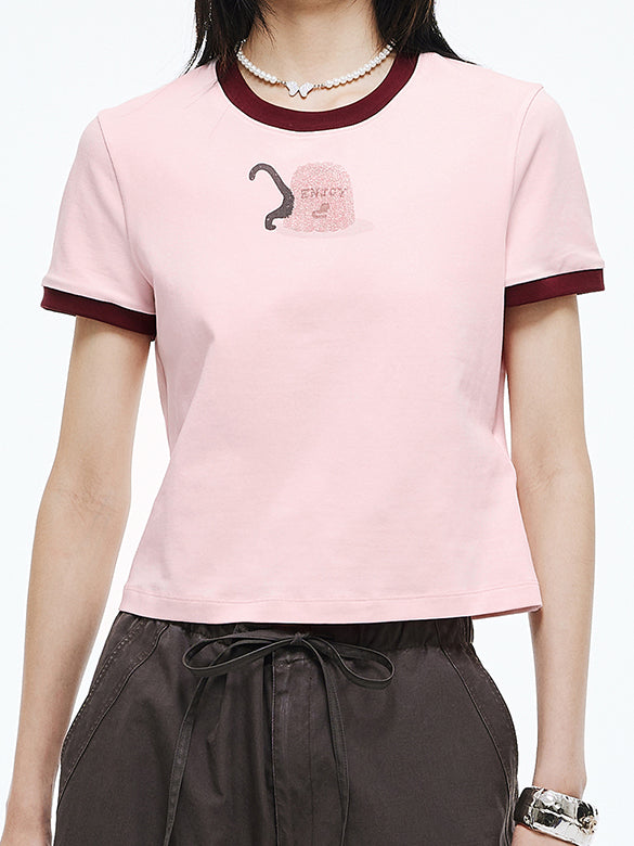 Beads Piping T-shirt