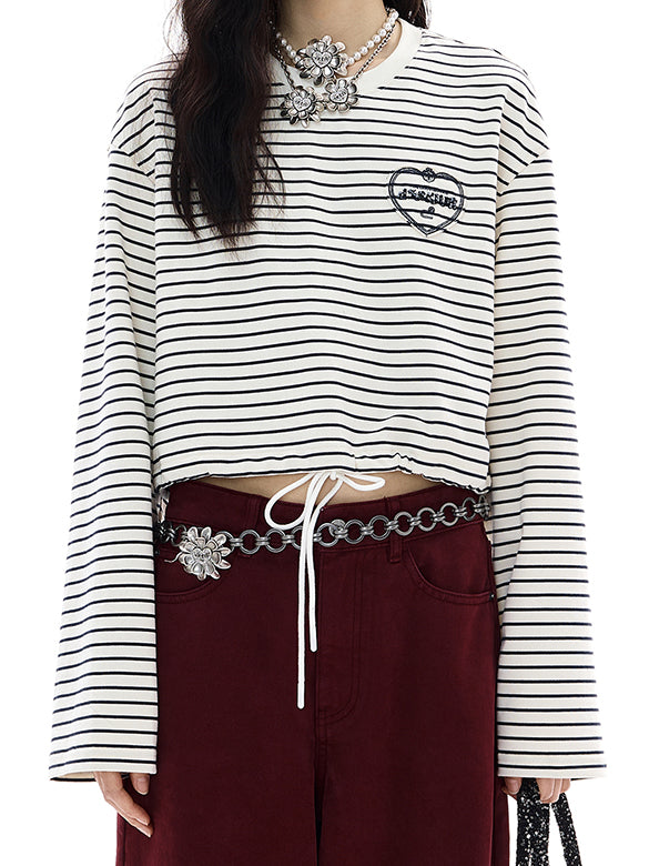 Waist Code Stripe Top