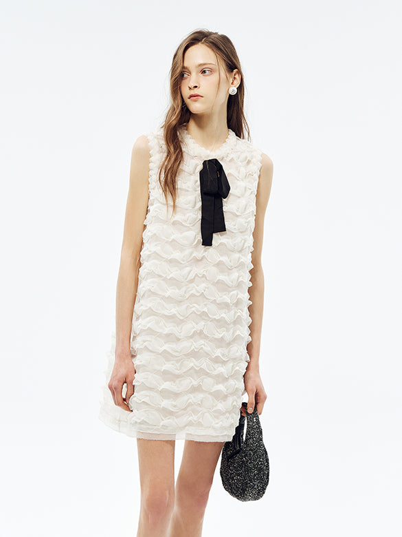Bi-color Tie Sleeveless Dress