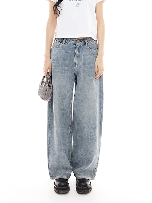 Foil Printed Denim Pants