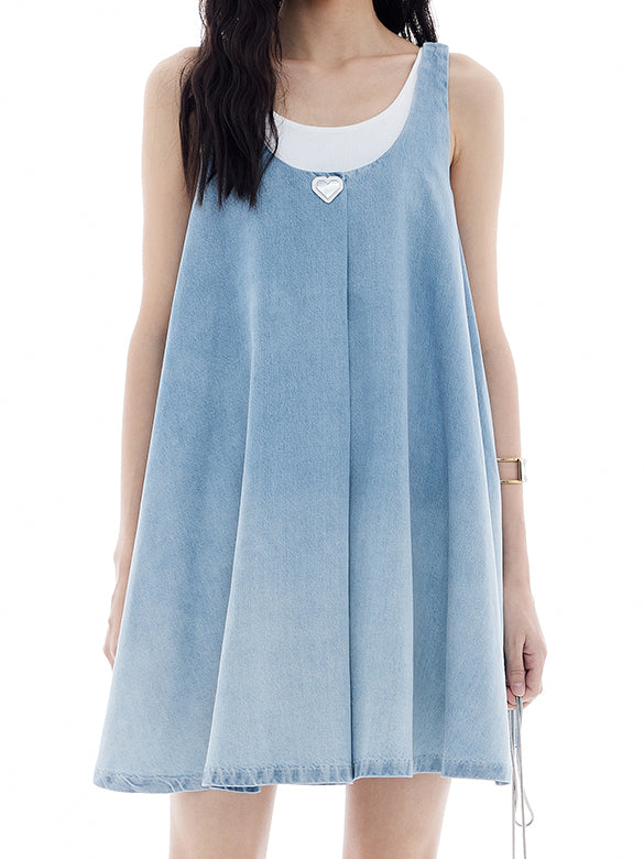 Gradation Color Denim Dress
