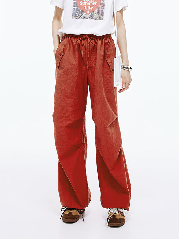 Red Nylon Work Pants