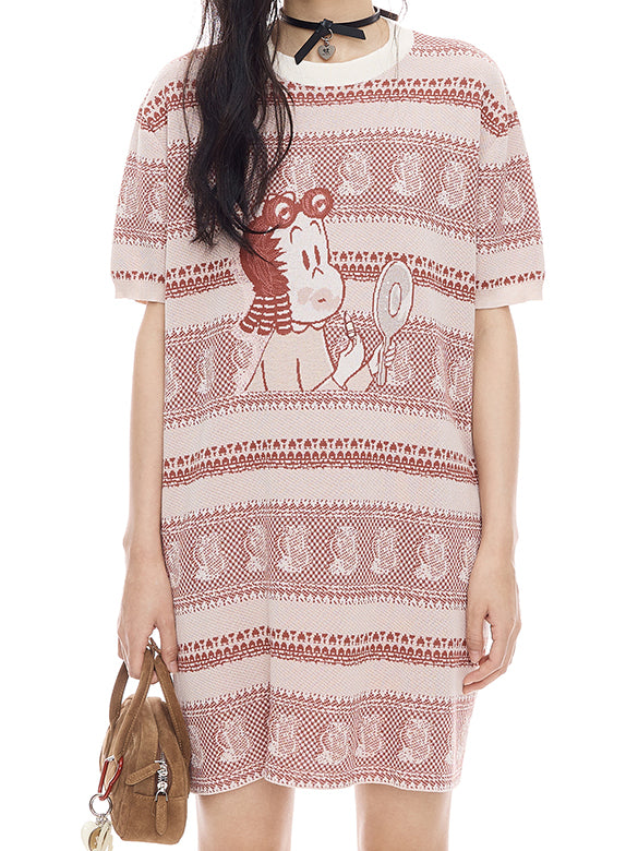 Sequins & Embroidery Knit Dress