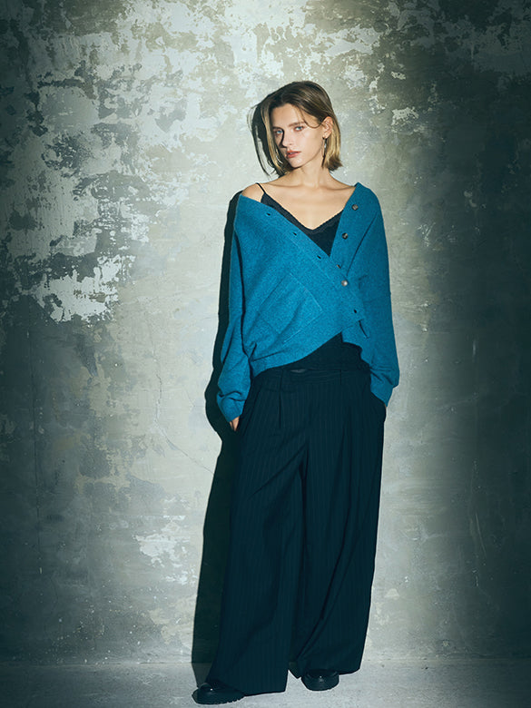 Pin-stripe Double Waist Pants