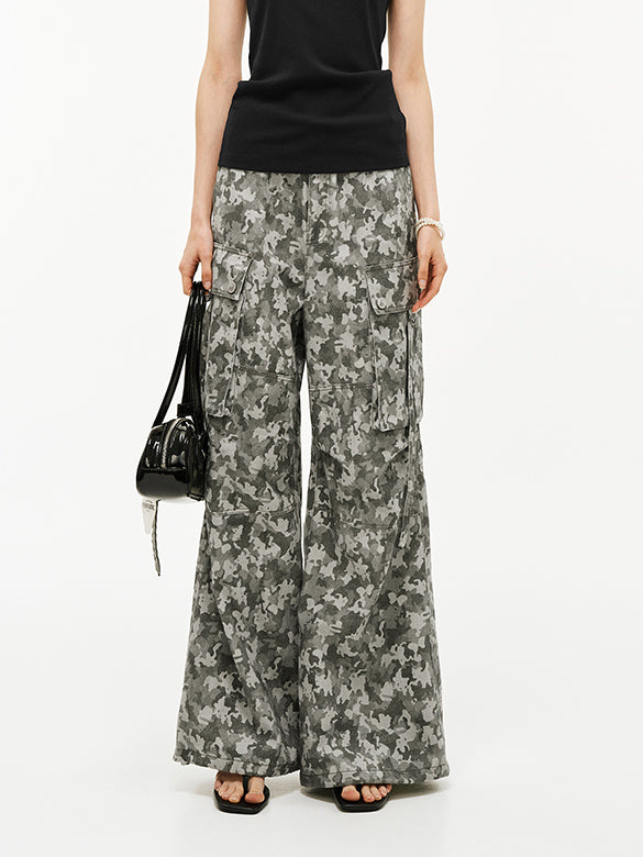 Camouflage Denim Cargo Pants