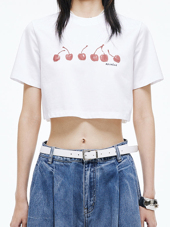 Cherry Printed Short T-shirt