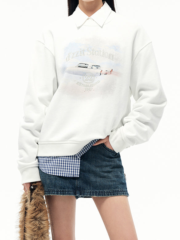 Printed & Beads Sweatshirt