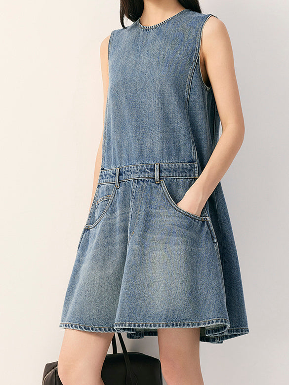 Sleeveless Denim Dress