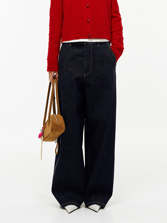 Butterfly Patch Rigid Denim Pants