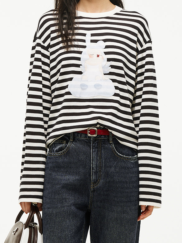 Printed Beads Stripe Knit