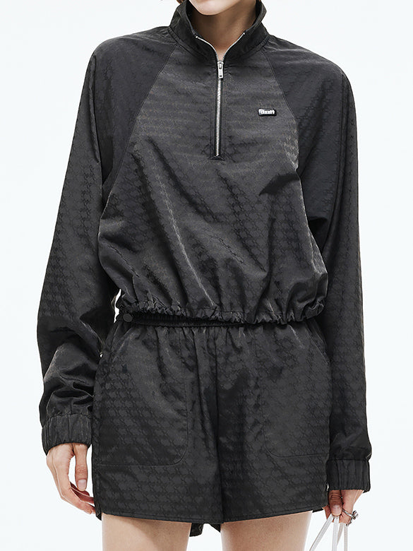 Monogram Pattern Zipper Blouson