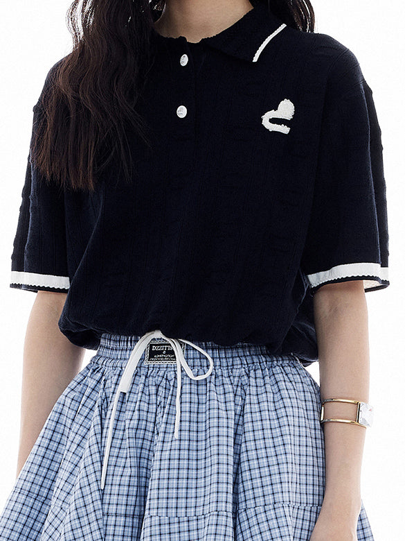 Bi-color Line Polo-Knit
