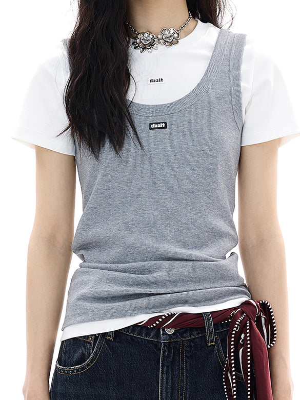 One-point Logo Tank-top