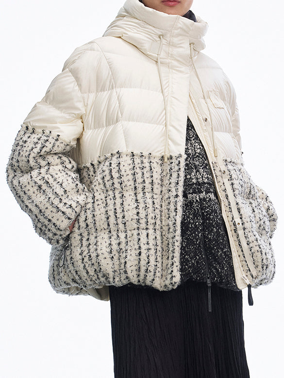 Tweed Combination Down Jacket